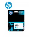 CARTUCHO TINTA HP 670 CYAN (CZ114AL) 3.5ML