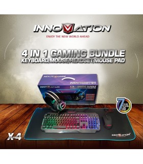 COMBO TECLADO + MOUSE + AURICULAR + PAD INNOVATION (INV-X-4RGB)